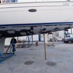 Ausgleichs-Spachteln am Unterwasserschiff