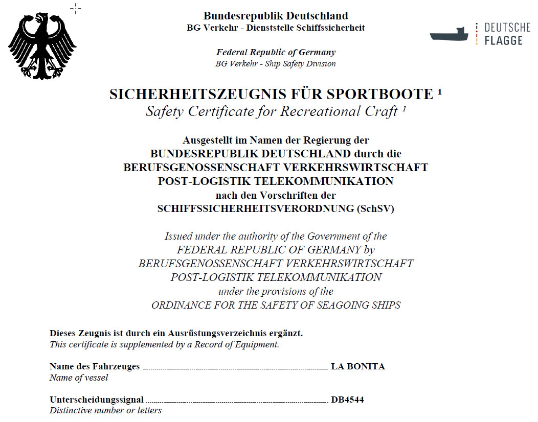 Sicherheitszeugnis